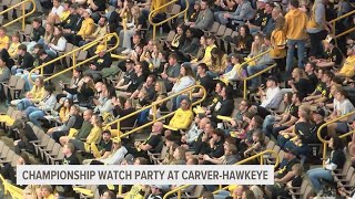 Hawkeye fans flock to championship watch party at Carver Hawkeye Arena