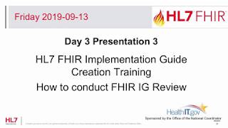 How to Conduct FHIR IG Review - FHIR Implementation Guide Creation Training