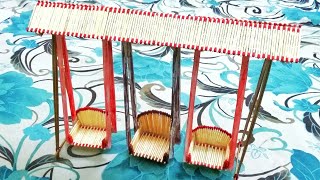 How to Make Matchstick Miniature Swing | Matchstick Jhula | Matchstick Art and Craft Ideas