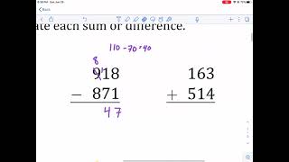 Math-Drills: adding/subtracting 3-digit numbers