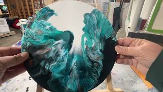 Trivet #2 Video!! #fluidart #dutchpourtechnique Gorgeous Blues!!!!!