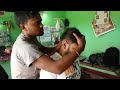 roadside head massage with neck cracking by indian barber asmr