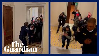 Pro-Trump mob chases lone Black police officer up stairs in Capitol