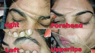 Full face threading tutorial/ Thick to thin eyebrow threading, Perfect eyebrow shape