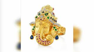 Golden ganesh ring designs