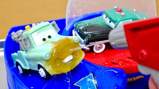 カーズ ディズニー 水とお湯で色が変わる メーター\u0026シェリフを開封紹介 Disney Cars Color Change Meter \u0026 Sheriff