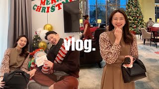 VLOG 上海圣诞周 甜甜的恋爱仪式感 礼物交换  平安夜自助餐 装扮客厅 聊聊心里话