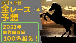 【2月12日土曜競馬予想】中央競馬全レース予想を公開中！2021年推奨馬の単複回収率100%超えを達成！！！【クイーンC2022】