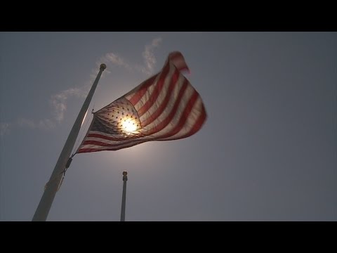 Why were the colors dark blue and buff chosen for the flag?