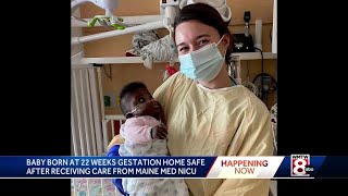 Maine's youngest baby born at 22 weeks goes home