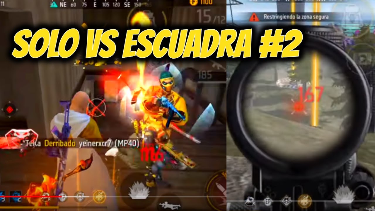 Gameplay Solo Vs Squad Free Fire Youtube