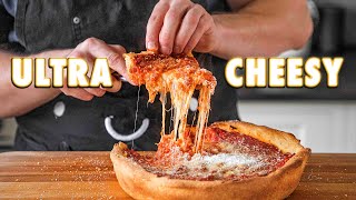 Super Cheesy Homemade Deep Dish Pizza