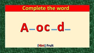 complete the words. word puzzle. find the missing letters