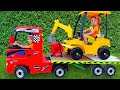 Niki ride on tow truck and play selling toy cars for kids