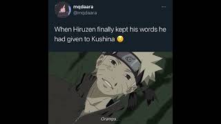 when hiruzen finally kept his words he had given to kushina