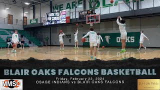 Blair Oaks Falcons Basketball 2024 vs Osage Indians