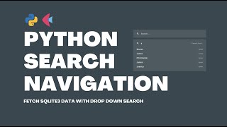Python Tutorial: Fetch Data SQLite3 + Dropdown Search Box