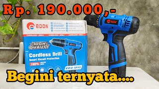 Bor cordless 12v niat bersaing - unboxing cordless drill driver 12v Edon ED3-1210