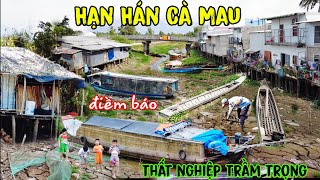 Hạn hán Cà Mau dòng sông khô hạn nứt nẻ, nổi k.h.ổ đến dân nghèo