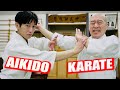 No punches or kicks hit him! This is the realistic fighting style of Aikido.