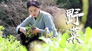 摘些野菜湊一桌野菜宴，大自然的味道，就是屬於山間人的春天吧！ 【鄉里鄉玲】