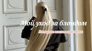 МОЙ ДОМАШНИЙ УХОД ЗА БЛОНДОМ| любимые расчески, липидные маски, термозащита🖤