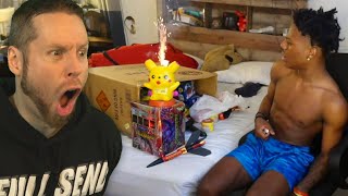 iShowSpeed sets a firework off in his bedroom with mom home