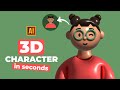 HOW TO MAKE 3D CHARACTER IN SECONDS IN ADOBE ILLUSTRATOR