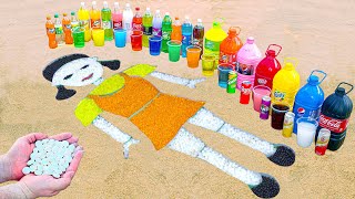 Experiment : How to make Rainbow SQUID GAME DOLL from Orbeez , Coca Cola VS Mentos & Popular Sodas