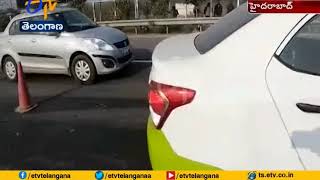 Speedy Car Hits Road Divider at Gachibowli Outer Ring Road | Hyderabad