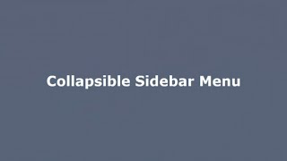 Collapsible Sidebar Menu