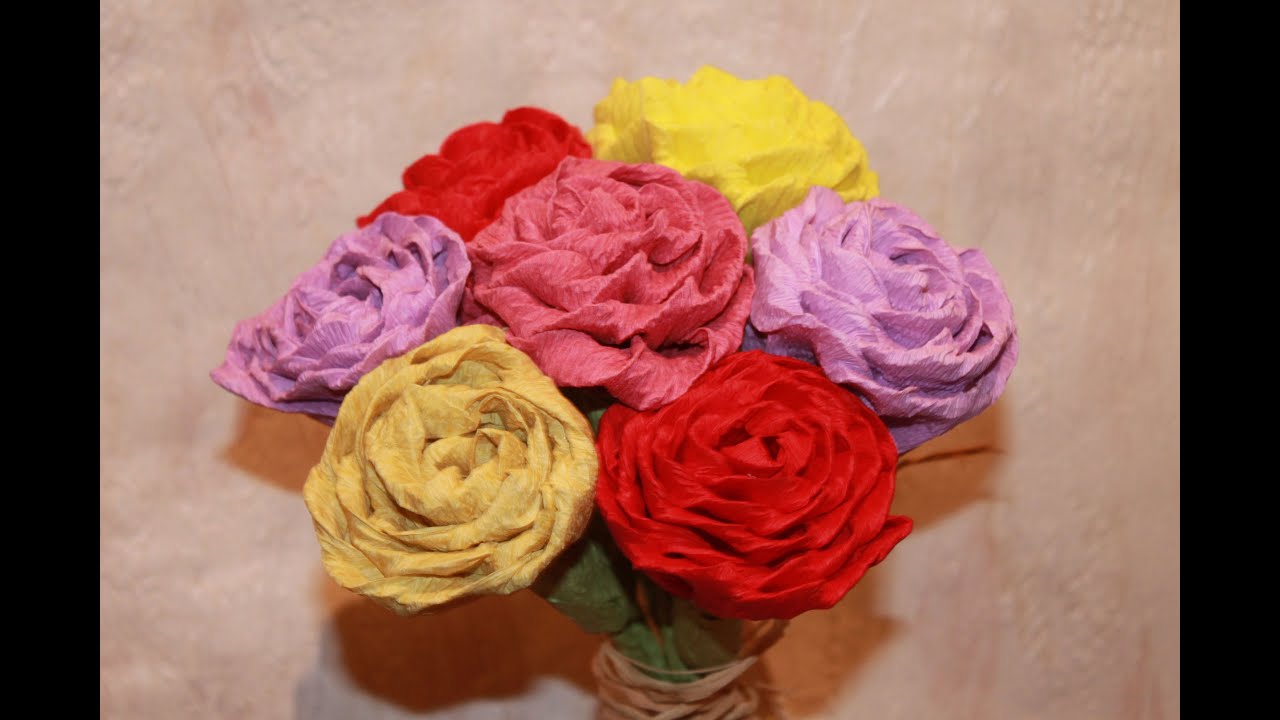 Como Hacer Flores De Papel Crepe Youtube