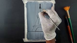 Eiffel Tower Poster Color Painting| Eiffel Tower Drawing Tutorial| How To Draw Eiffel Tower Painting
