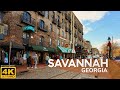 Beautiful walk in River Street. SAVANNAH, GEORGIA. [4K]