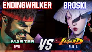 SF6 ▰ ENDINGWALKER (Ryu) ਬਨਾਮ BROSKI (AKI) ▰ ਉੱਚ ਪੱਧਰੀ ਗੇਮਪਲੇਅ