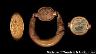 Discovery of a group of golden ornaments in Tell el-Amarna, Minya (Egypt)