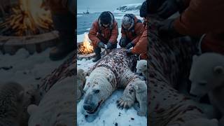 Polar Bear injured by Millions of Barnacles. #rescue #wildliferescue #polarbear #heartwarming #help