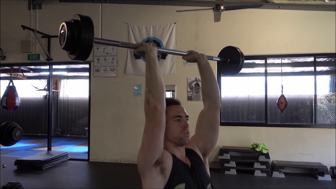 How To: Overhead Barbell Triceps Extension - YouTube