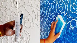 12 wall painting ideas // Using injection make wall texture design