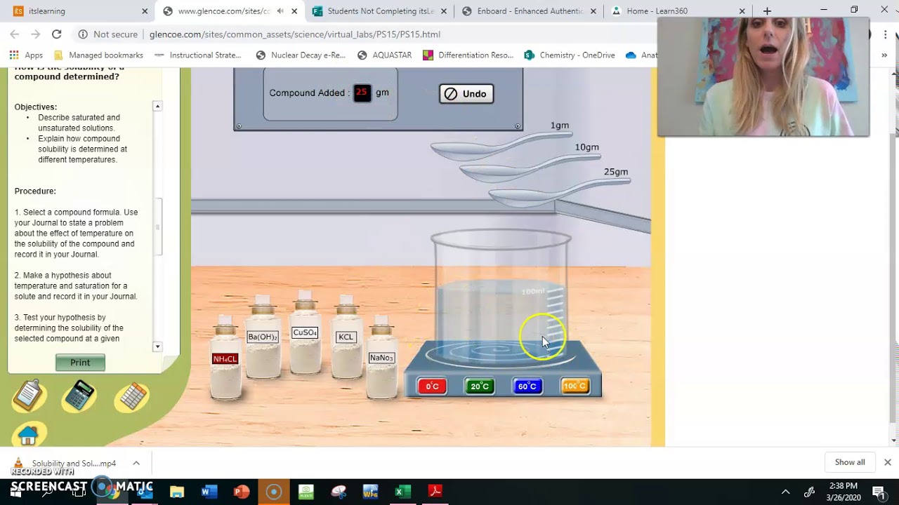Solubility Lab Visuals Youtube