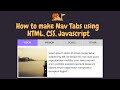 How to make nav tabs using html css & javascript