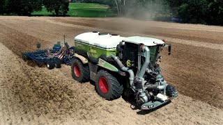 Gülle/ Gärsubstrat einarbeiten mit Claas Xerion 4000 saddle trac | Köckerling Vector | Kotte Garant