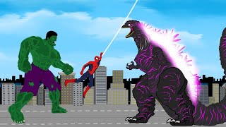 SuperHero: Spiderman & Hulk vs Evolution Of Shin Godzilla LV3 - P2 [HD] | Godzilla Cartoon Animation