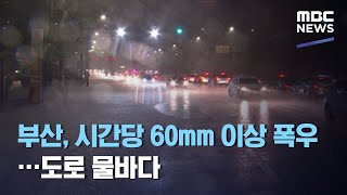 부산, 시간당 60mm 이상 폭우…도로 물바다 (2020.08.08/뉴스투데이/MBC)