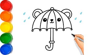 How to draw umbrella drawing very easy step by step | Umbrella drawing | Drawing for compitition