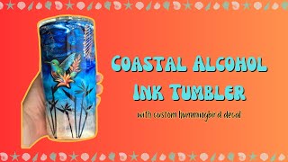 Coastal Alcohol Ink Tumbler | Commissioned Piece