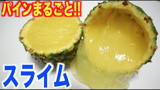 【実験】パイナップル一個まるごとスライムにしてみた！！