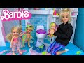 Barbie & Ken Doll Family Night Routine - Making Slime & Bedtime