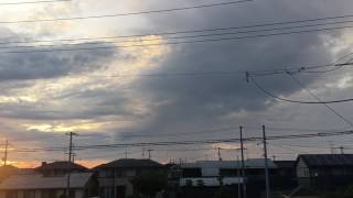 夕陽ライブ0702@岡山市南区・19時03分頃「雲の隙間からのお疲れサンセット」(リックン)