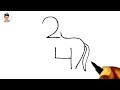 Draw A Horse From 24 Number || Horse Drawing Easy